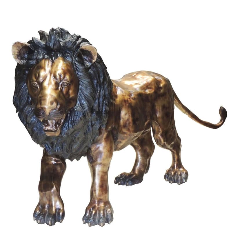 Brass Lion Decorative Statue for Temple, Hotel & Premium Decor, Height : 50 Inch (BSMAS1347 L) view 2
