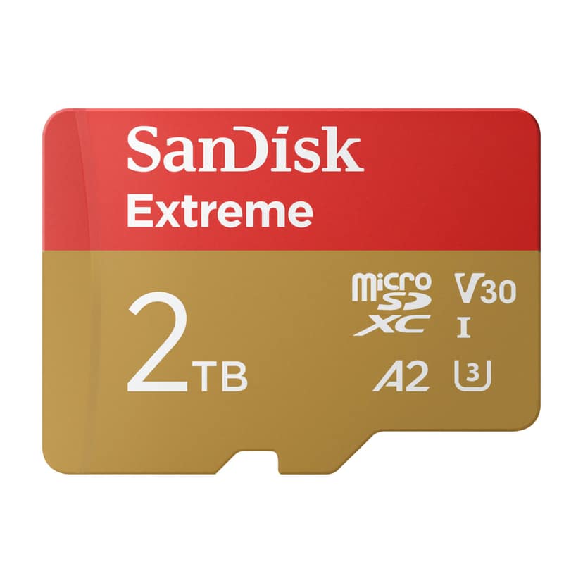SanDisk Extreme 2TB microSDXC UHS-I, 240MB/s Read, 140MB/s Write Memory Card for 4K Video on Smartphones, Action Cams and Drones SanDisk Extreme 2TB microSDXC UHS-I, 240MB/s Read, 140MB/s Write Memory Card for 4K Video on Smartphones, Action Cams and Dro