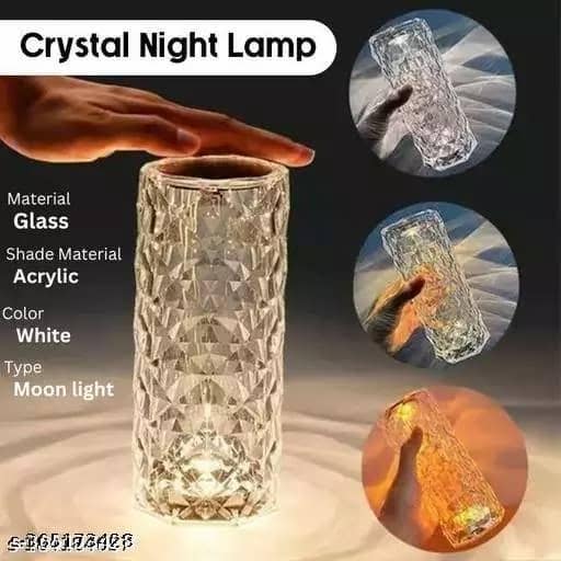 Crystal Rose Diamond LED Table Lamp with Remote, RGB Touch Control Night Light view 4