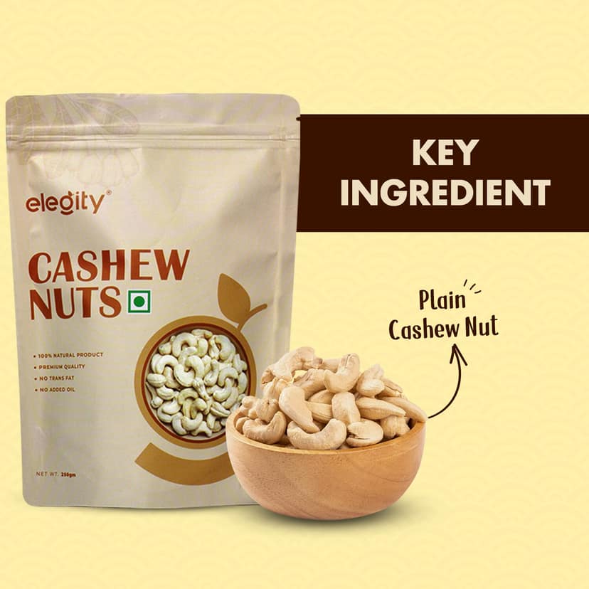ELEGITY Dry Fruit Combo Pack | California Almonds, W320 Cashew (250 gm each) |100% natural |No added preservatives | Nutritious and Delicious Snacks - Pack of 2 view 2
