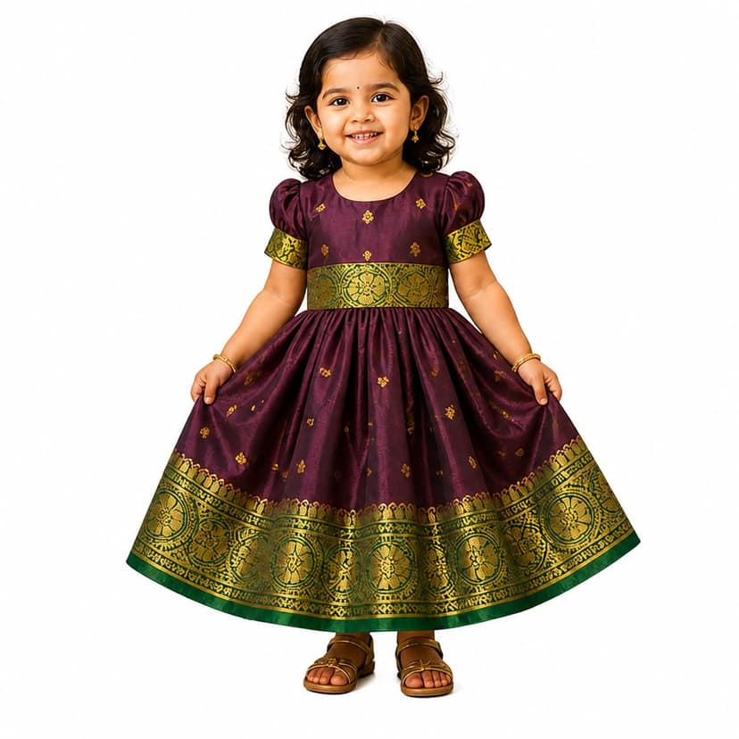 LUSTER Baby Girls Silk Satin Knee Length Frock (Month 0-6, 6-12, 12-18) (0-3 Months, Wine)