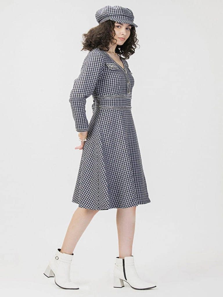 Winter Monochrome Tweed Dress view 5