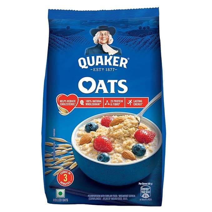 Quaker Oats | Rolled Oats Natural Wholegrain | Nutritious Breakfast Cereals | Dalia Porridge | Easy to Cook | 400 Gm Each | Pack of 2 | 800 Gm Pack view 2