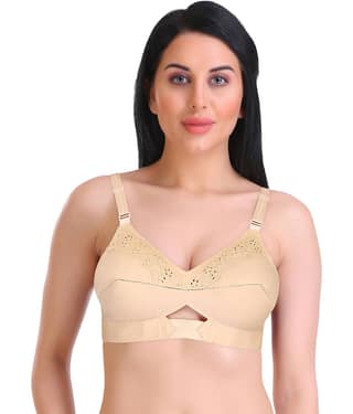 Featherline Pack of 1 Cotton Non Padded Everyday Bra For Women ( Beige )