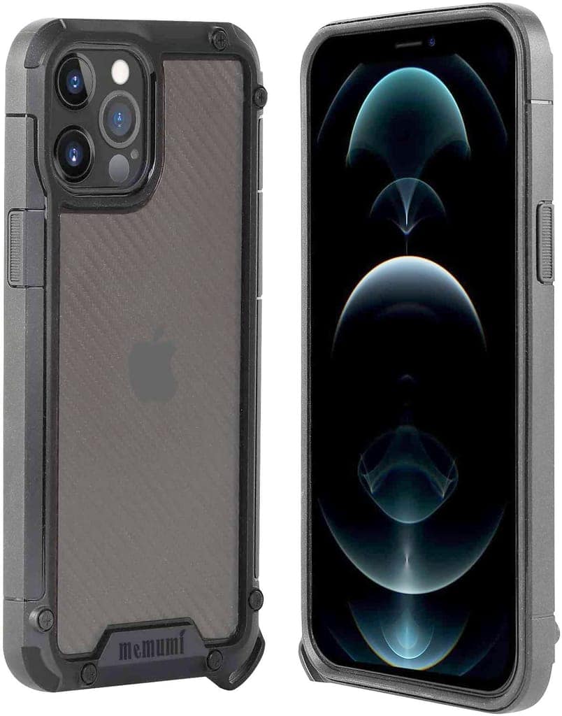 Memumi Armour Back Cover Case for Apple iPhone 12/12 Pro Drop/Shockproof Semi Trans-White - (6.1") view 2