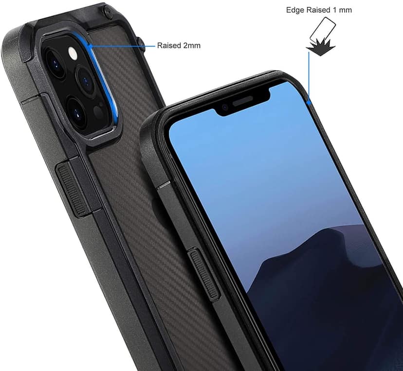 Memumi Armour Back Cover Case for Apple iPhone 12/12 Pro Drop/Shockproof Semi Trans-White - (6.1") view 3