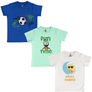 KUCHU New Launch'23 Unisex Tshirt for Boys and Girls- Set of 3|Super Combed Cotton-Modal Fiber|Soft Fabric |Breathable Fabric|Digitally Printed|Unique Design|Vibrant Colour |Half Sleeves |Round Neck