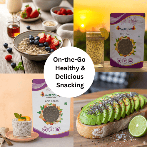 Ambrosia Raw Unroasted Chia Seeds Pouch 250g | Chia Seed for Weight Loss Omega 3| Fibre (Pack of 1) view 4