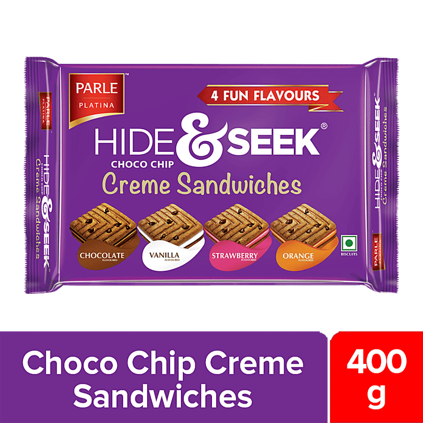 Parle Hide & Seek Creme Combi - Creme Sandwiches, Assorted Flavours, 400 g