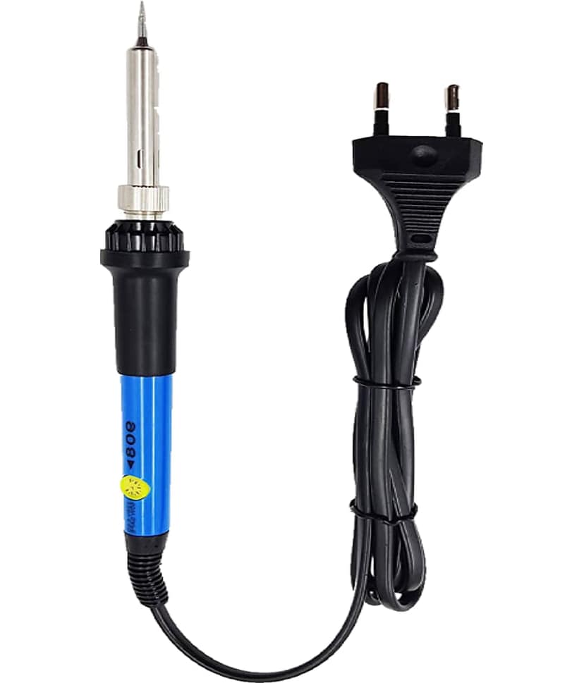ALDECO: ( 20 in 1 ) 25 Watt Soldering Iron Kit With- Heavy Iron, 5 Pcs Bit Set, Wire, Flux, Wick, Stand, Tape, Cutter, Tester, Desoldering Pump, Brush, 5 Pcs Tweezer Set view 2