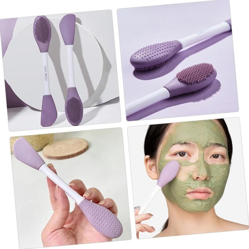 DHRUVINSRI 2pcs Double-Headed Silicone Mask Brush Face Cleansing and Applying Mud Mask Beauty Salon Special Brush Smear Tool Facial Scrub Silicone Wash Scrubber Face Tools (2 Pcs) view 5