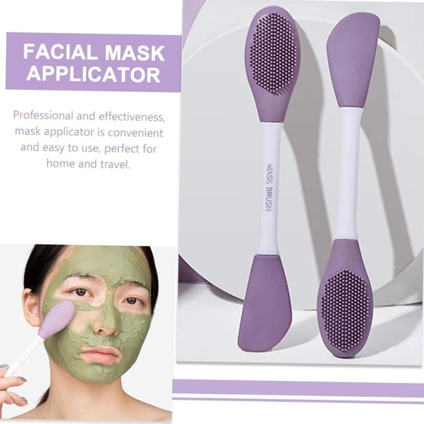 DHRUVINSRI 2pcs Double-Headed Silicone Mask Brush Face Cleansing and Applying Mud Mask Beauty Salon Special Brush Smear Tool Facial Scrub Silicone Wash Scrubber Face Tools (2 Pcs) view 6