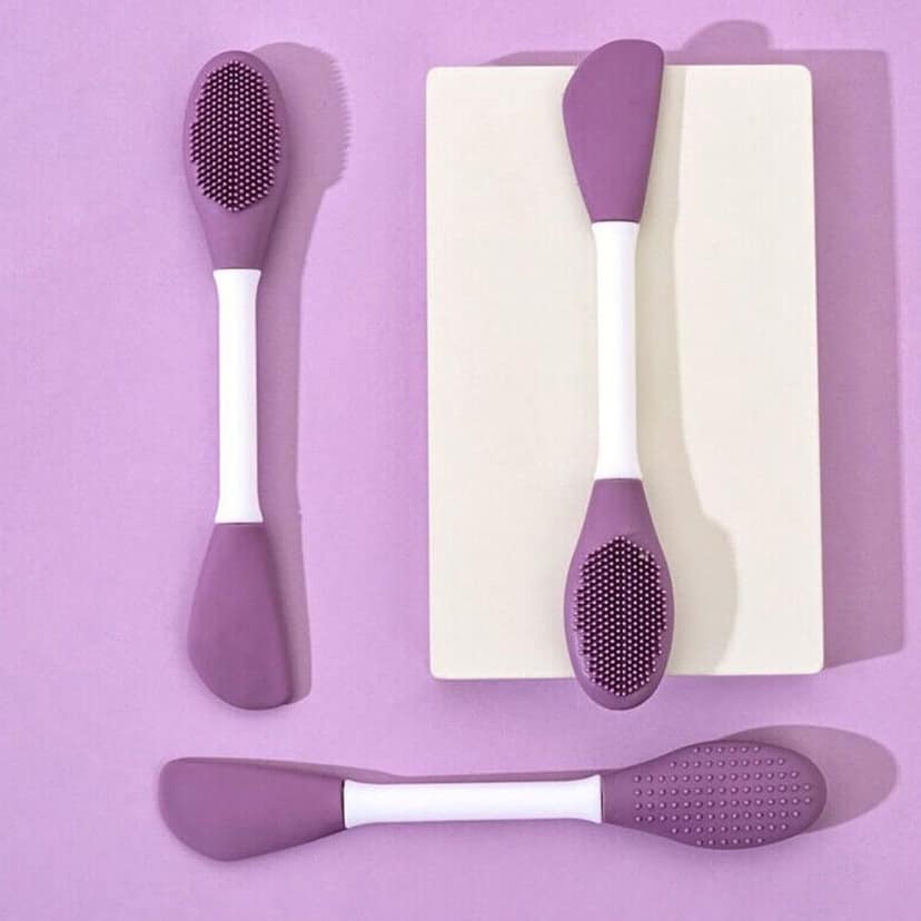 DHRUVINSRI 2pcs Double-Headed Silicone Mask Brush Face Cleansing and Applying Mud Mask Beauty Salon Special Brush Smear Tool Facial Scrub Silicone Wash Scrubber Face Tools (2 Pcs) view 7