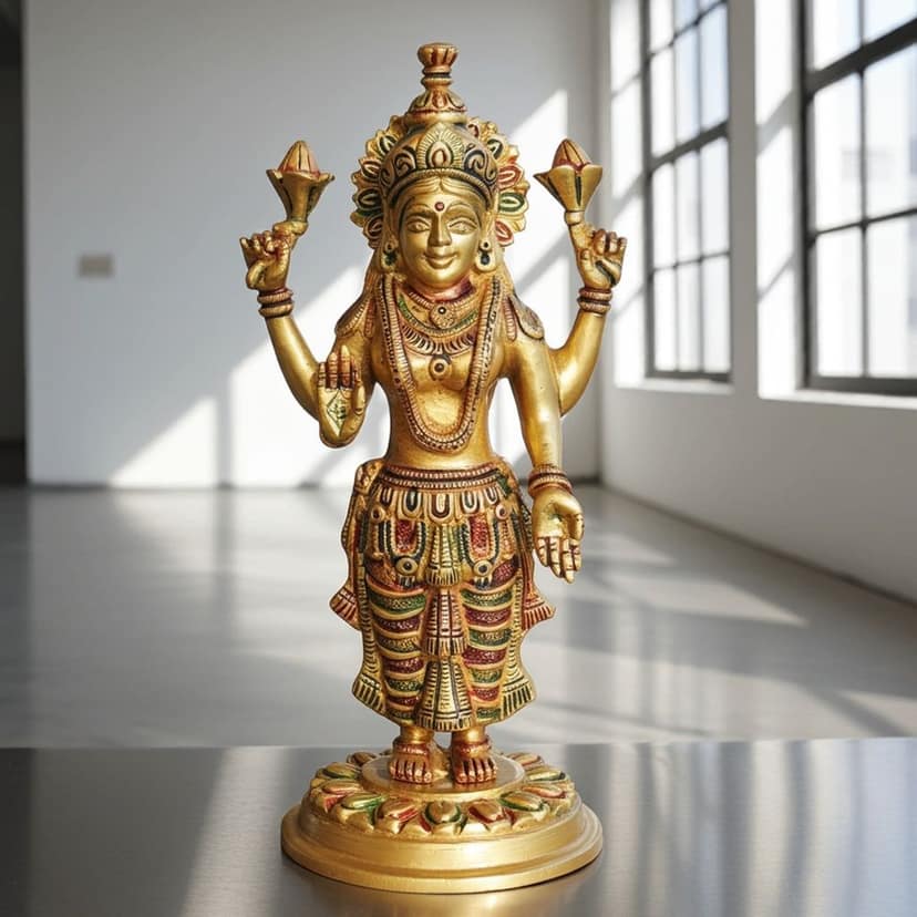 Brass Showpiece Laxmi Colour God Idol Statue (BSMAS1412 L)