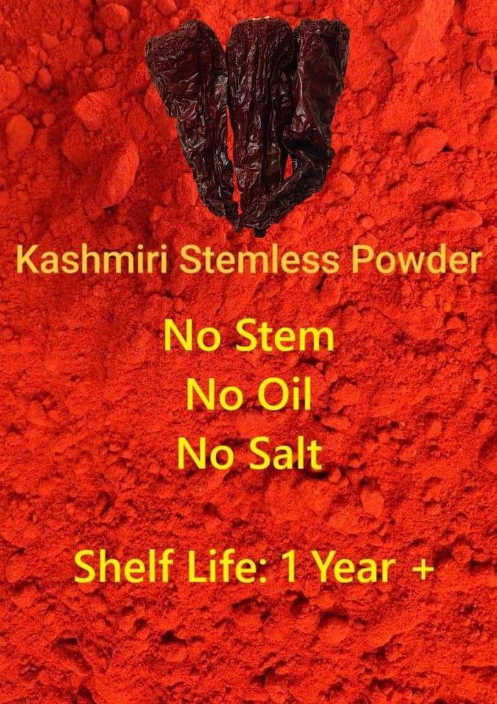 🌶️ Namma Byadgi Pure Kashmiri (Dabbi) Stemless Red Chilli Powder – 1 KG High Colour | Mild Spiciness | No Oil | No Salt | 100% Natural view 3