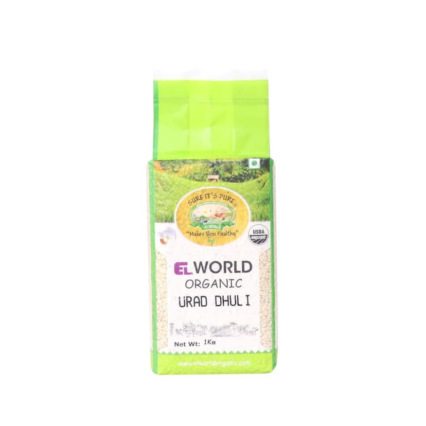 Elworld Agro & Organic Food Products Urad Dal Split(Dhuli), 1kg (Pack of 2)