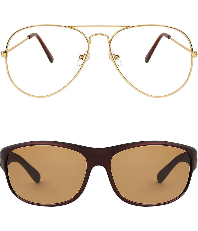 Kanny Devis - Bronze Wrap Around Sunglasses ( Pack of 2 )