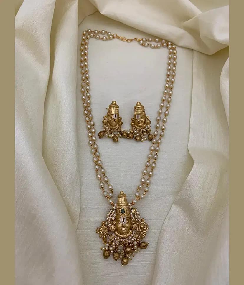 ROFARWORD Gold Brass Necklace Set ( Pack of 1 ) view 2