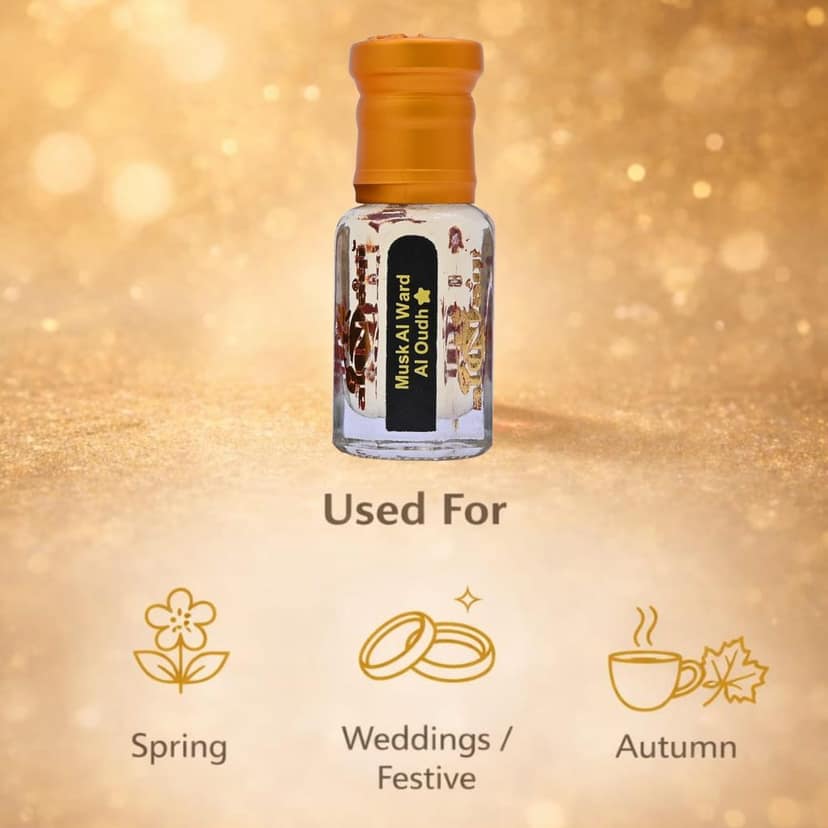 alnaqi fragrances Musk Al Ward Al Oud Attar Perfume Oil Unisex | Alcohol-Free Arabian Attar with Rose Floral, Soft Musk & Oud Notes | Long-Lasting Roll-On Concentrated Perfume Oil view 5