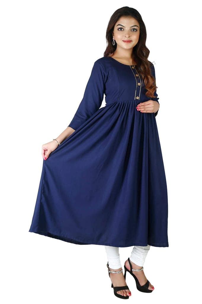 MAHIRA 'S COMFORT Maternity Gown: Stylish Rayon Feeding Kurti for Pregnancy and Breastfeeding view 2
