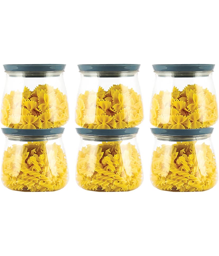 PearlPet - Grey Plastic Food Container ( Set of 6 ) - 900 ml