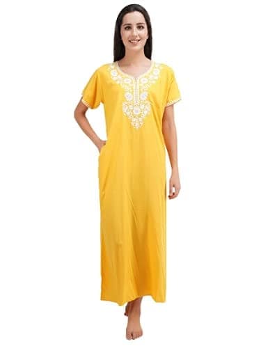 KOI SLEEPWEAR Premium Women Embroidery Night Gown Soft Breathable Alpine Fabric Nighty Maxi view 10