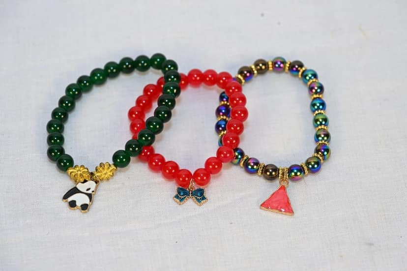 Colorful Beaded Charm Bracelet Set view 3