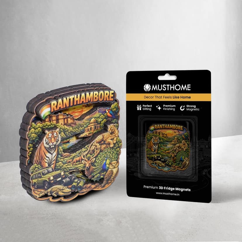 MustHome Ranthambore Souvenir Fridge Magnet, Collectible Indian City Travel Magnet, 4 Inches view 3