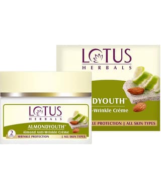 Lotus Herbals Almondyouth Almond Anti,Wrinkle Cream , For All Skin Types , 50G