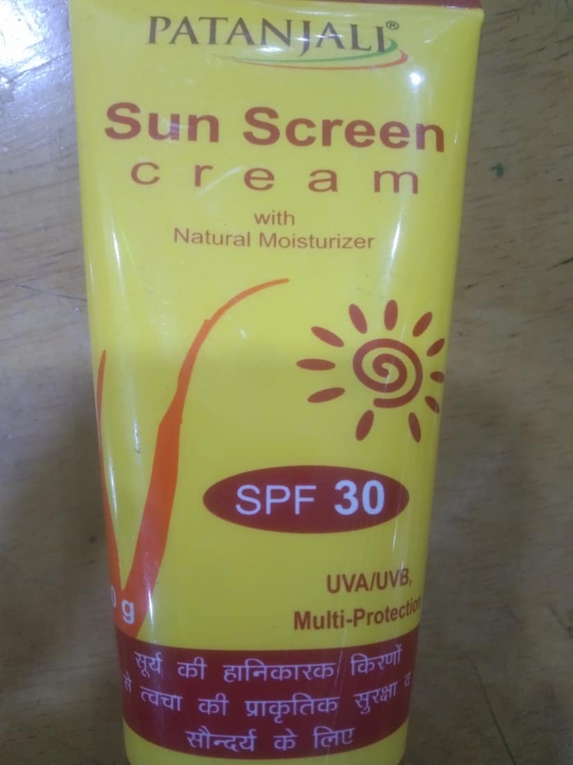 Patanjali Sun screen Cream With Natural moisturizer Spf 30 Uva/uvb. Multi-protectio