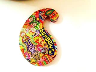 Colorama Paisley Bengaluru Wooden Magnet