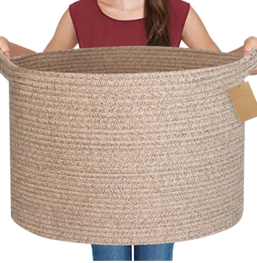 Generic Cotton Pack Of_1 14x12 Inch Storage Basket For Clothes With Out Lid (Kidi)-PID66440