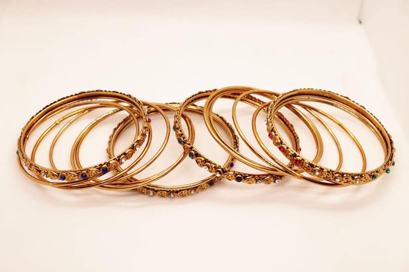 Gold Plated Kundan Bangles Set for Women (Set of 6) view 4