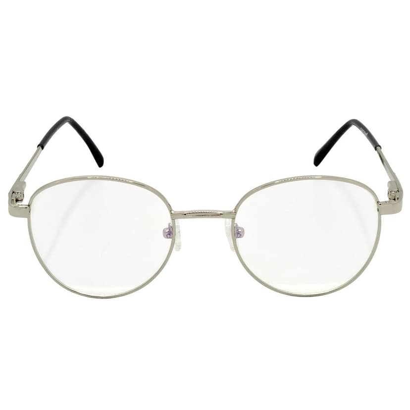 Hrinkar Trending Eyeglasses: Silver Oval Optical Spectacle Frame For Men & Women |HFRM-SLVR-19014 view 2