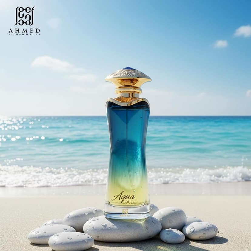 Ahmed Al Maghribi Aqua Oud Eau De Parfum 90ml for Men Premium Luxury Long Lasting Fresh Aquatic Oud Woody Aromatic Designer Fragrance view 3