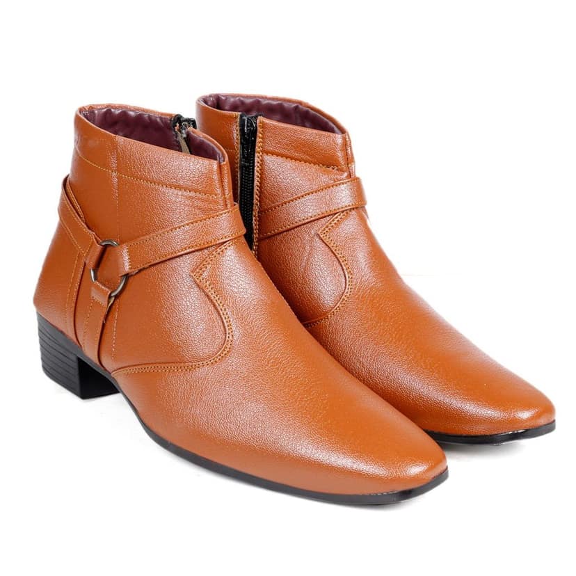 BXXY Men's New Height Increasing with Strapped Zipper and Buckle Boots for All Occassions and All Seasons view 4