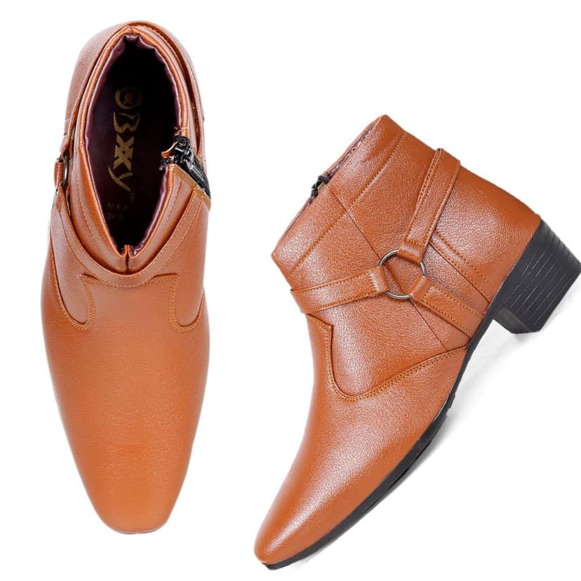 BXXY Men's New Height Increasing with Strapped Zipper and Buckle Boots for All Occassions and All Seasons view 7
