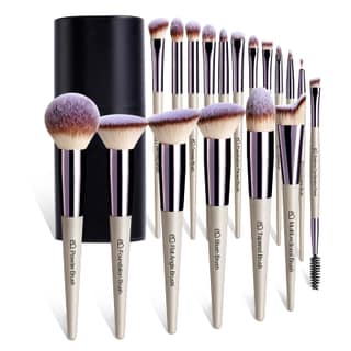 BS-MALL Makeup Brush Set 18 Pcs Professional Foundation Powder Concealers Eyeshadow Blush Synthetic Makeup Brushes with Labeled instruction Black Case Upgraded Version. (C CHAMPANE) BS-MALL Makeup Brush Set 18 Pcs Professional Foundation Powder Concealer