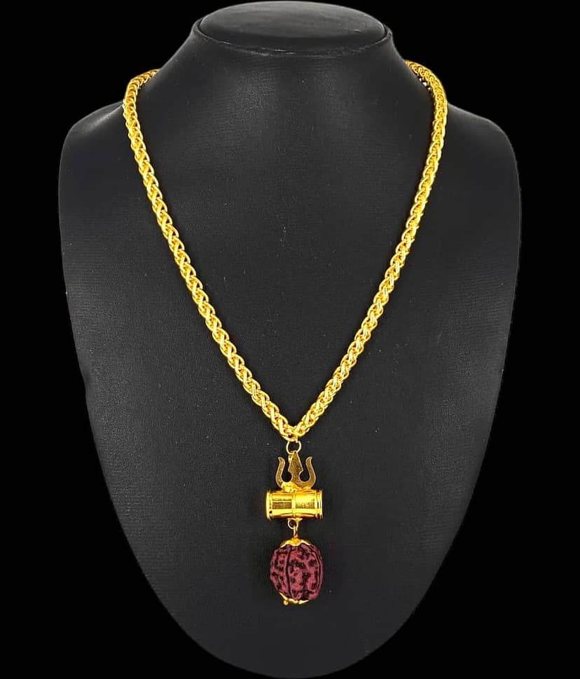 Charms Gold Religious Pendant With Chain ( Pack of 1 )