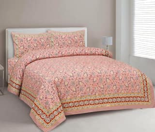Sanganeri Print Cotton Bedsheet, 93X108,