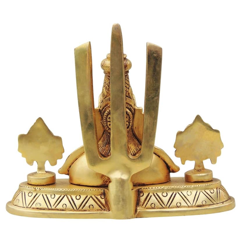 Traditional Brass Tirupati Balaji Home Temple Idol, Height : 5.5 Inch (BSMAS1420 A) view 3