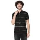 Mufti Black & Red Stitch Stripe Slim Fit Casual Shirt