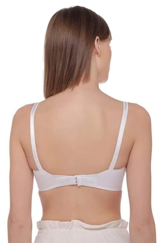 FASHION BONES Pure Cotton Full Coverage Push Up Non Padded Wire Free Daily Use Bra in Size A B C D DD for Women and Girls Combo Pack of 3 White view 2