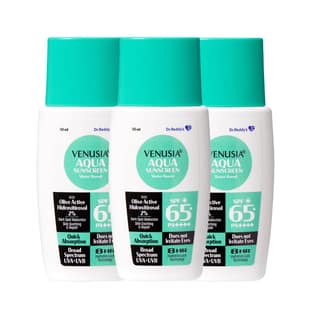 Dr. Reddy's Venusia Water Based Sunscreen SPF 65 | Broad Spectrum Protection | Powered by Antioxidants | Lightweight, Non-Sticky and Hydrating | Anti-Pigmentation | For Oily, Acne-Prone Skin | 50 ml (Pack of 3) Dr. Reddy's Venusia Water Based Sunscreen S