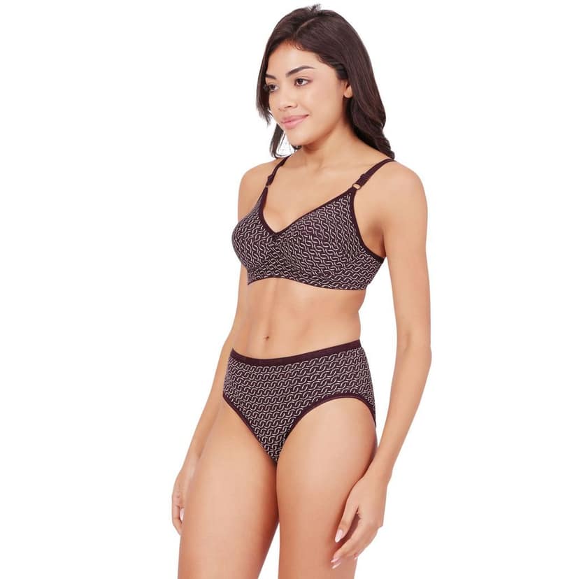 Bodycare Women's Assorted Prints Combed Cotton Bra & Panty Set 6450D view 2