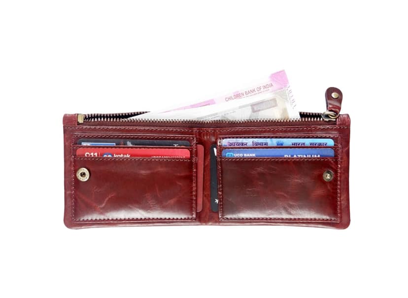 Vital King Men Trendy Red Genuine Leather RFID Wallet (6 Card Slots) view 3