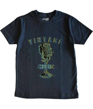 ETCHED DESIGN Pack of 1 Boys Cotton T-Shirt ( Navy Blue )