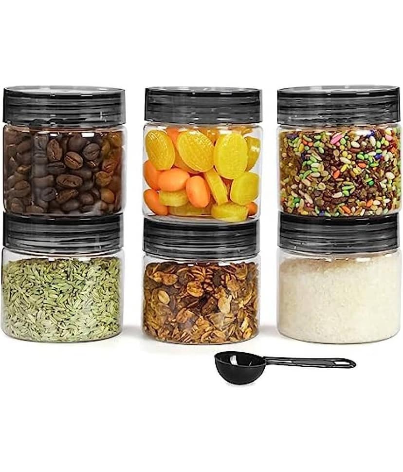 PearlPet Tiffany-200ml PET Transparent Multi-Purpose Container ( Set of 6 )