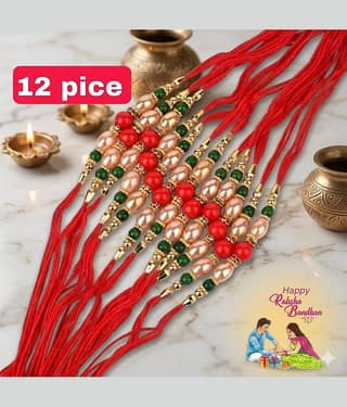 CHARKEE Fancy 12 Bhaiya Bhabhi Rakhi ( Pack of 12 , Multicolour )