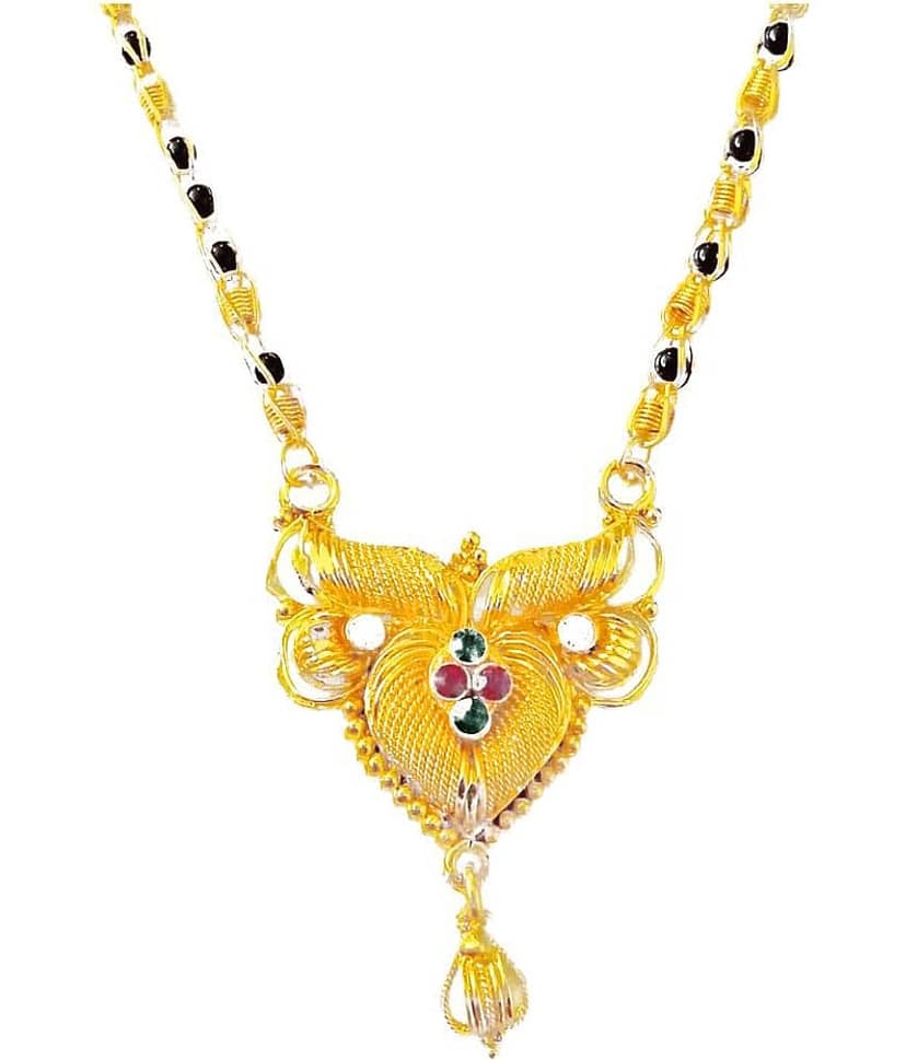 SHANKH-KRIVA - Golden Mangalsutra ( Pack of 1 )